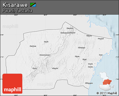 Silver Style Map of Kisarawe, single color outside