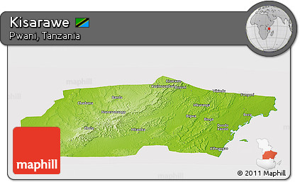 Physical Panoramic Map of Kisarawe, cropped outside