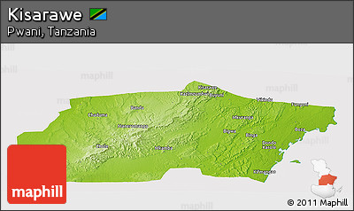 Physical Panoramic Map of Kisarawe, cropped outside