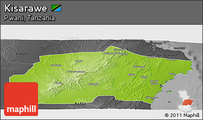 Physical Panoramic Map of Kisarawe, darken, desaturated