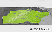 Physical Panoramic Map of Kisarawe, darken, desaturated