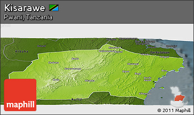 Physical Panoramic Map of Kisarawe, darken