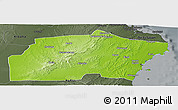 Physical Panoramic Map of Kisarawe, darken, semi-desaturated