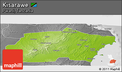 Physical Panoramic Map of Kisarawe, desaturated