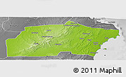 Physical Panoramic Map of Kisarawe, desaturated