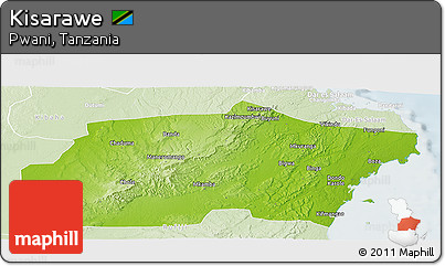 Physical Panoramic Map of Kisarawe, lighten