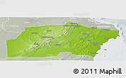 Physical Panoramic Map of Kisarawe, lighten, semi-desaturated