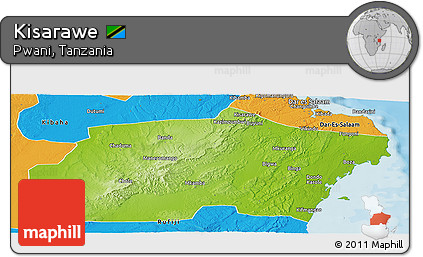 Physical Panoramic Map of Kisarawe, political outside
