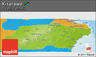 Physical Panoramic Map of Kisarawe, political outside