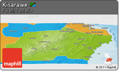 Physical Panoramic Map of Kisarawe, political outside