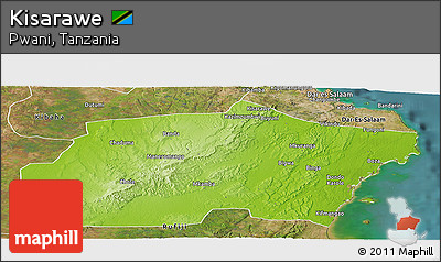 Physical Panoramic Map of Kisarawe, satellite outside