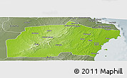 Physical Panoramic Map of Kisarawe, semi-desaturated