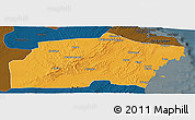 Political Panoramic Map of Kisarawe, darken