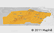 Political Panoramic Map of Kisarawe, lighten, desaturated
