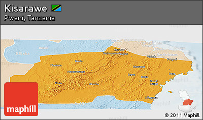 Political Panoramic Map of Kisarawe, lighten