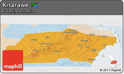 Political Panoramic Map of Kisarawe, lighten