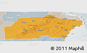 Political Panoramic Map of Kisarawe, lighten, semi-desaturated