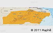 Political Panoramic Map of Kisarawe, shaded relief outside