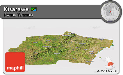 Satellite Panoramic Map of Kisarawe, cropped outside