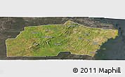 Satellite Panoramic Map of Kisarawe, darken, semi-desaturated