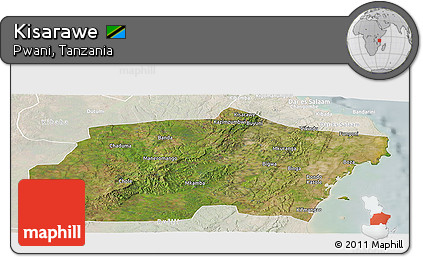 Satellite Panoramic Map of Kisarawe, lighten