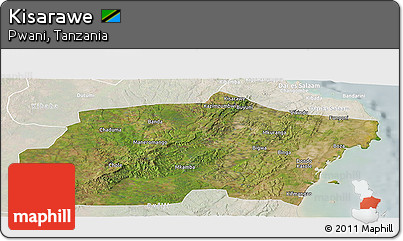 Satellite Panoramic Map of Kisarawe, lighten