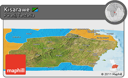 Satellite Panoramic Map of Kisarawe, political outside