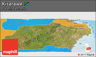 Satellite Panoramic Map of Kisarawe, political outside