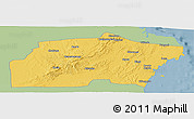 Savanna Style Panoramic Map of Kisarawe, single color outside