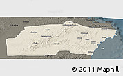 Shaded Relief Panoramic Map of Kisarawe, darken