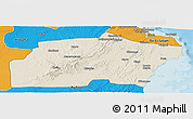 Shaded Relief Panoramic Map of Kisarawe, political outside