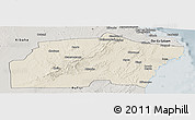 Shaded Relief Panoramic Map of Kisarawe, semi-desaturated