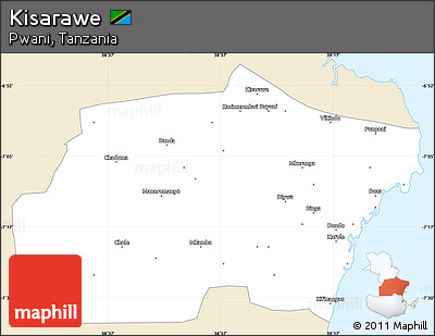 Classic Style Simple Map of Kisarawe, single color outside