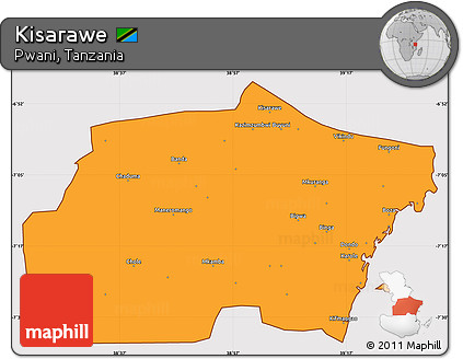 Political Simple Map of Kisarawe, cropped outside