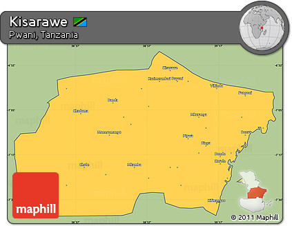 Savanna Style Simple Map of Kisarawe, cropped outside