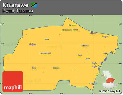 Savanna Style Simple Map of Kisarawe, cropped outside