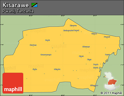 Savanna Style Simple Map of Kisarawe, cropped outside