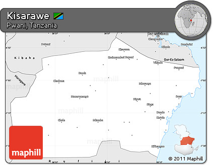 Silver Style Simple Map of Kisarawe