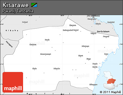 Silver Style Simple Map of Kisarawe