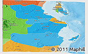 Political Shades Panoramic Map of Pwani