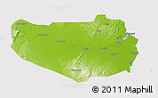 Physical 3D Map of Rufiji, cropped outside