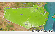 Physical 3D Map of Rufiji, satellite outside
