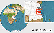 Satellite Location Map of Rufiji, highlighted country, highlighted parent region