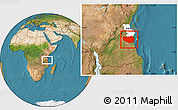 Satellite Location Map of Rufiji, highlighted parent region
