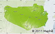 Physical Map of Rufiji, lighten
