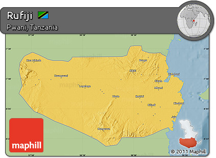 Savanna Style Map of Rufiji, single color outside