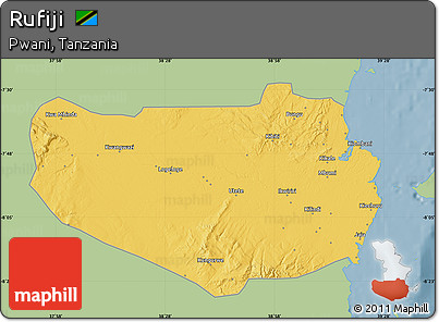 Savanna Style Map of Rufiji, single color outside
