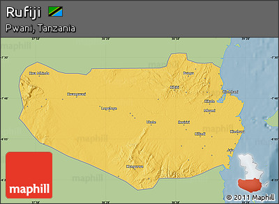 Savanna Style Map of Rufiji, single color outside