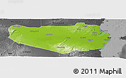 Physical Panoramic Map of Rufiji, darken, desaturated
