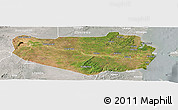 Satellite Panoramic Map of Rufiji, lighten, semi-desaturated